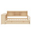 Lit de jour multifonctionnel en bois avec tiroirs de rangement, bureau intégré, port de charge et tablettes-1409385374