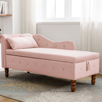 Méridienne moderne rose - Méridienne spacieuse avec accoudoirs roulés de rangement supplémentaires
