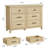 47" Wide 6-Drawer Dresser for Bedroom – Wooden Storage Chest with Adjustable Feet, Modern Farmhouse Organizer for Closet, Living Room, Entryway – Freestanding Bedroom Furniture Set, Wood color