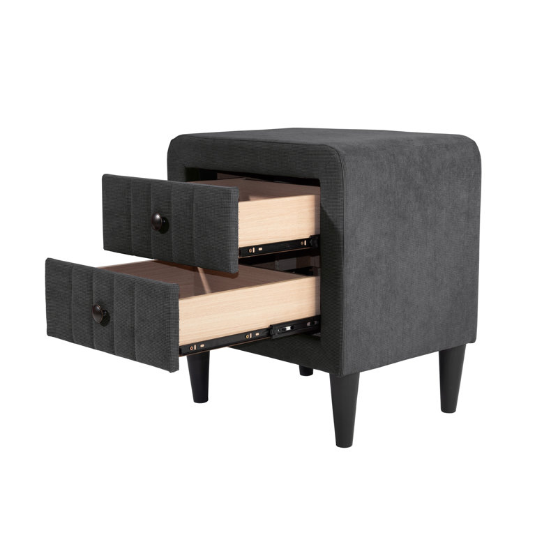 Mobilier de chambre à coucher rembourré gris foncé de style moderne