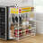 2-Tier Magnetic Laundry Oraganizer,Heavy Duty Storage Rack for Laundry Detergent,Black