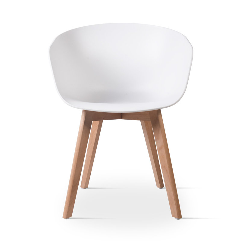Shakia Set of 4 Wood and Polypropylene Chairs, Black