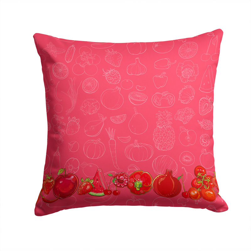 Coussin intérieur/extérieur fruits et légumes, 14 po x 14 po
