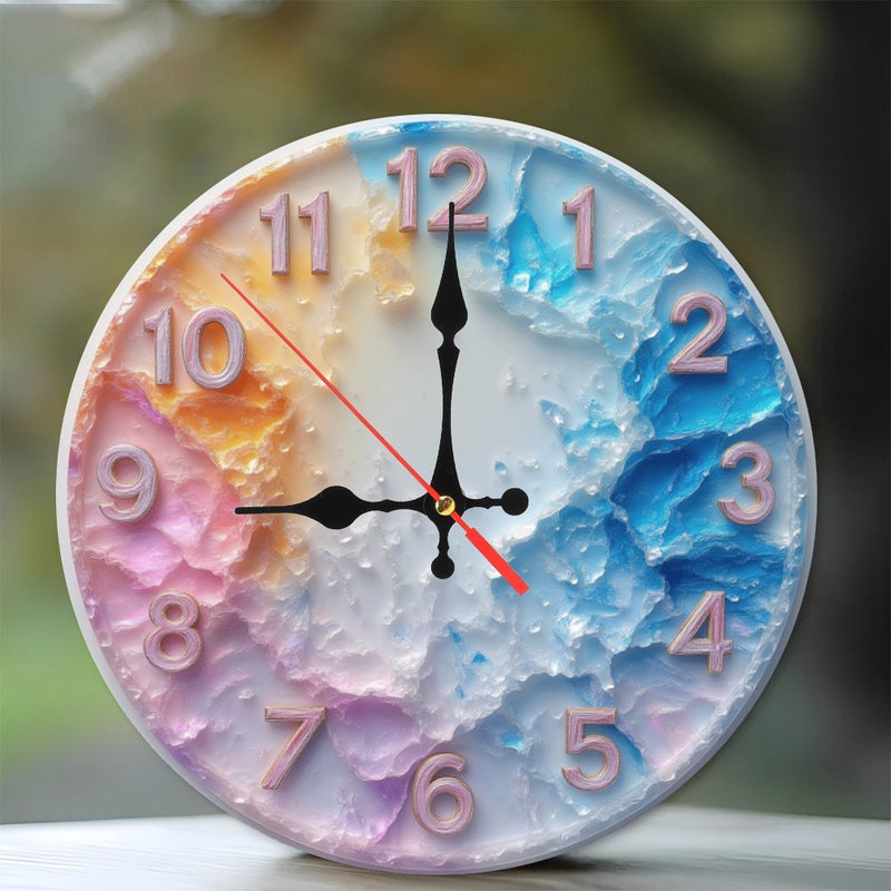 Horloge texturée pastel