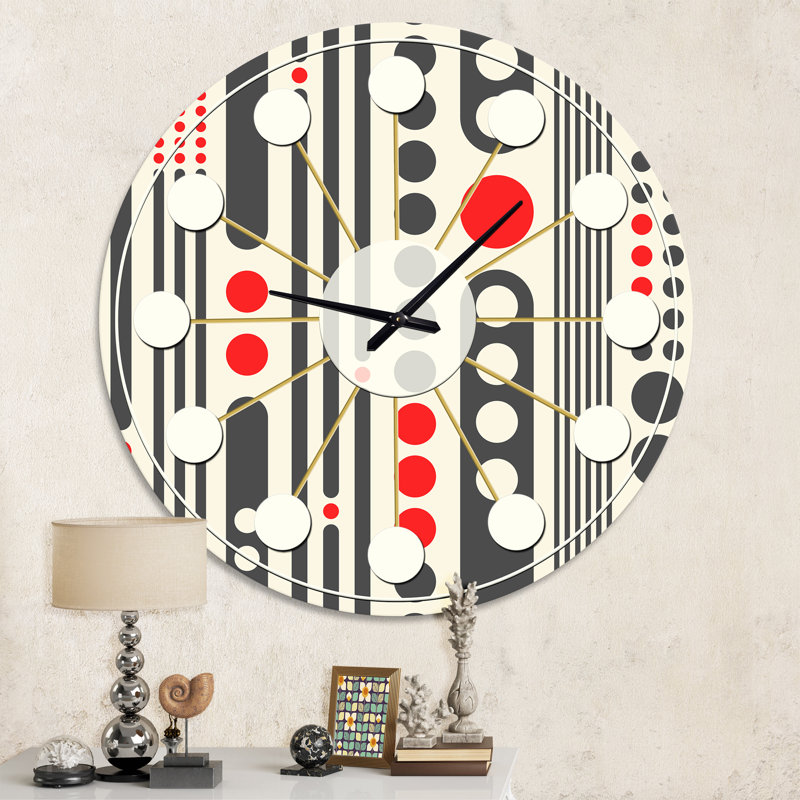 Horloge murale rétro Mid-Century, Moyenne