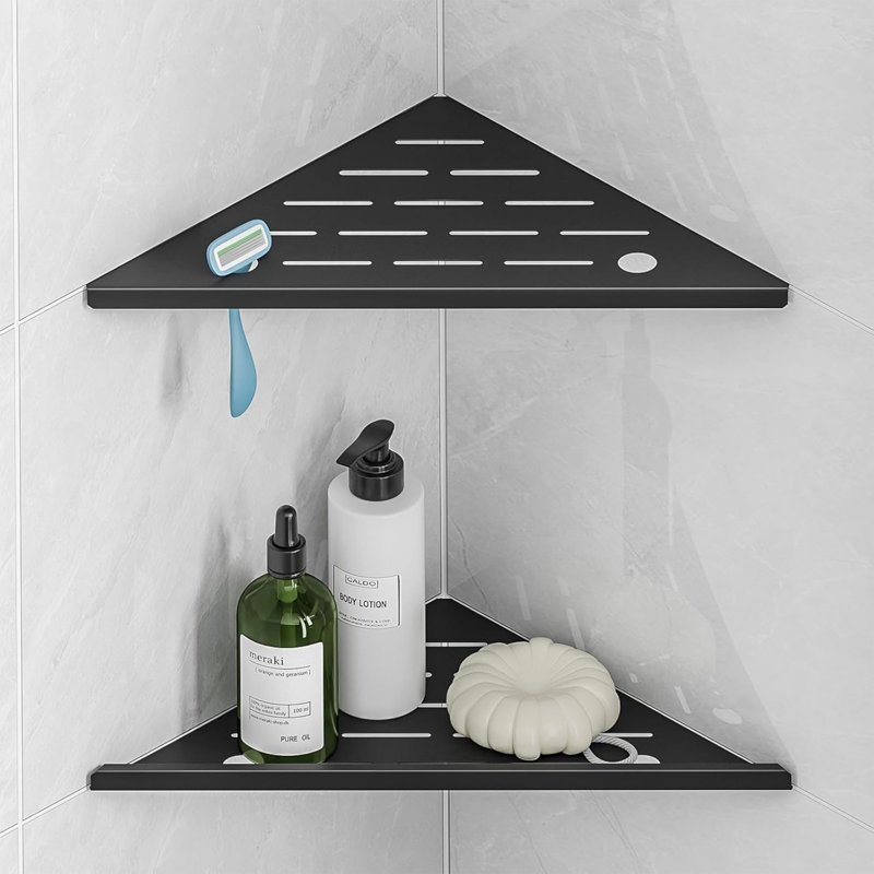 10 In. W X 10 In. H X 0.5 In. D Decorative Wall Shelf Corner Shelf Stainless Steel Triangle Shelf In Brushed Nickel(2 Pack)