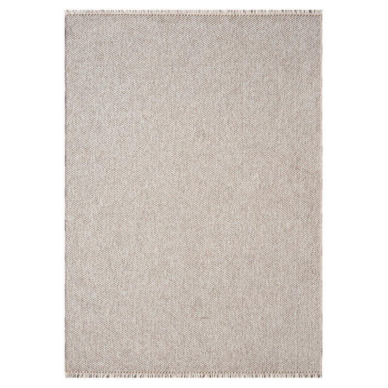 Textured Fringed Area Rug, Rectangle 6' x 9', Beige