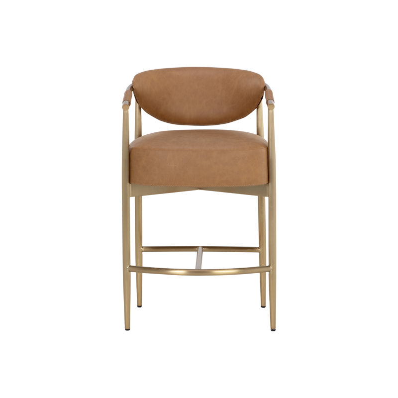 Heloise Counter Stool - Milliken Cognac, Brown, Counter Stool (26.25” Seat Height)