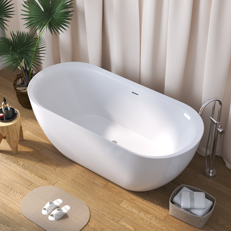 67" x 30" Freestanding Acrylic Bathtub