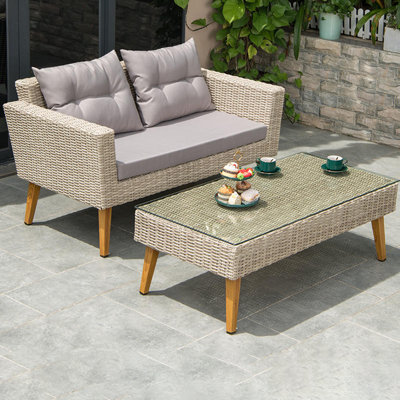 Glovsky 2 - Person Patio Conversation Set with Cushions