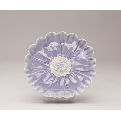 Fine Porcelain Purple Dahlia Flower Shaped Plates set of 2