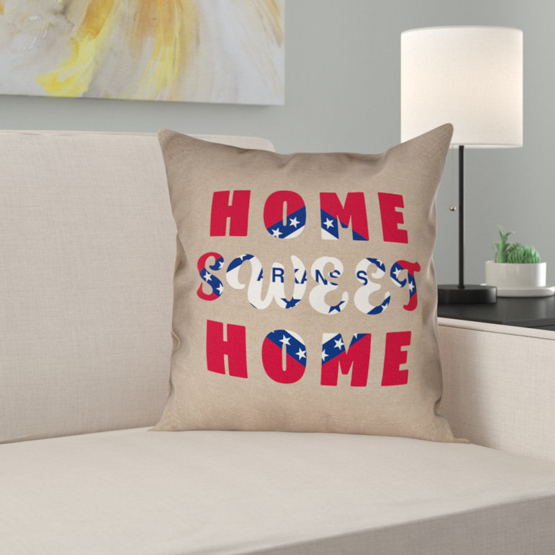 Coussin Katelyn Smith Home Sweet Arkansas, 20 po x 20 po, Polyester/mÃ©lange de polyester - utilisation extÃ