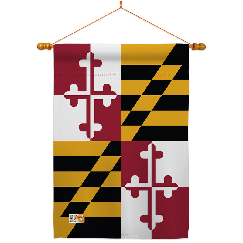 Coussin décoratif en polyester 2 faces 40 x 28 po impressions Ensemble de drapeaux, Maryland