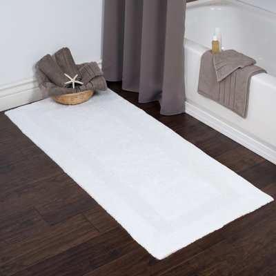 Tapis de bain en coton 60 po x 24 po Ragini - Tapis de bain lavables à la machine pour la salle de bain, la cuisine ou la salle de lavage