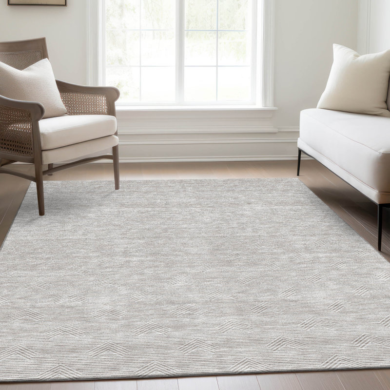 Premium Machine Washable Prisco Taupe Rug, Rectangle 5' x 7'6"