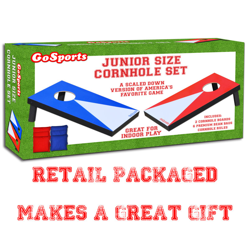 GoSports Junior Size Red and Blue Cornhole Game Set with 6 Bean Bags