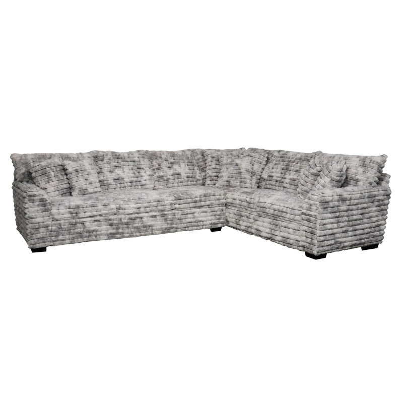 Canapé modulaire Gus, Mélange de polyester gris clair