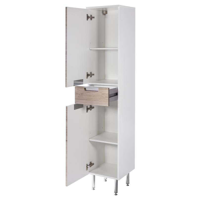 Mars Linen Cabinet, White / Oak Nature Decor