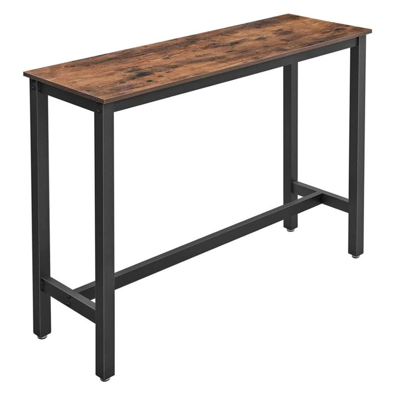 Zac Rectangular Metal Outdoor Bar Table , cm W cm D, Vintage Brown, 100cm H x 120cm W x 40cm L