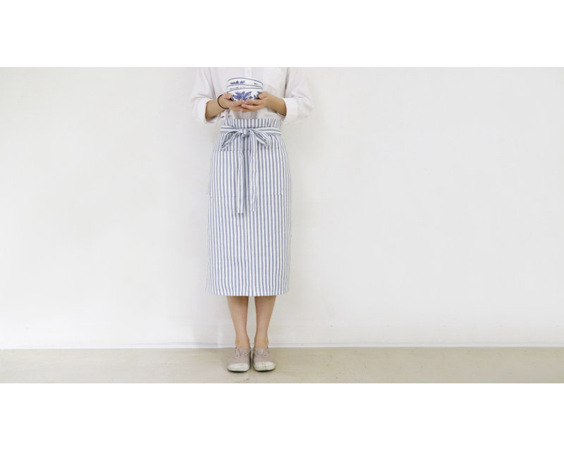 Blue Stripe Bib Apron