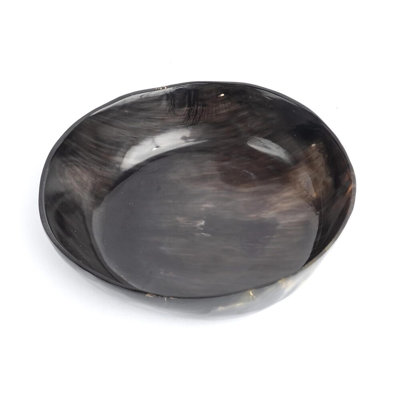 Ankole-Watusi Cow Horn Round Contemporary Decorative Bowl in Black