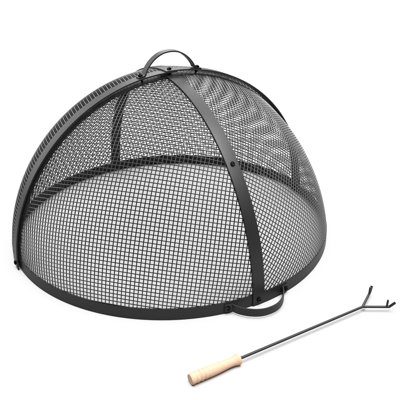 36" Easy Access Round Steel Spark Screen With Hinged Door & Hook