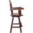 Rustic Bar Stool - Fir Wood Construction, Chair Withdecorative Star Backrest, Footrest,Wide Armrest, Rustic Kitchen Stool, Tall Bistro Chair For Dining Room, Restaurant, Pub, 4-Foot,Brown Color