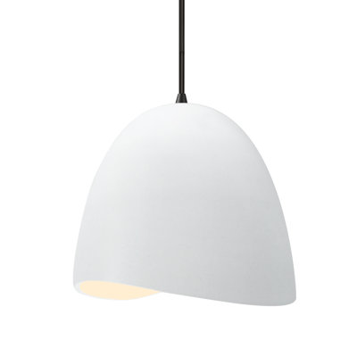 Radiance - Brisa 1-Light Pendant - Gloss White - Matte Black - 12.5"W x 12.25"H - Dedicated LED - Black Cord