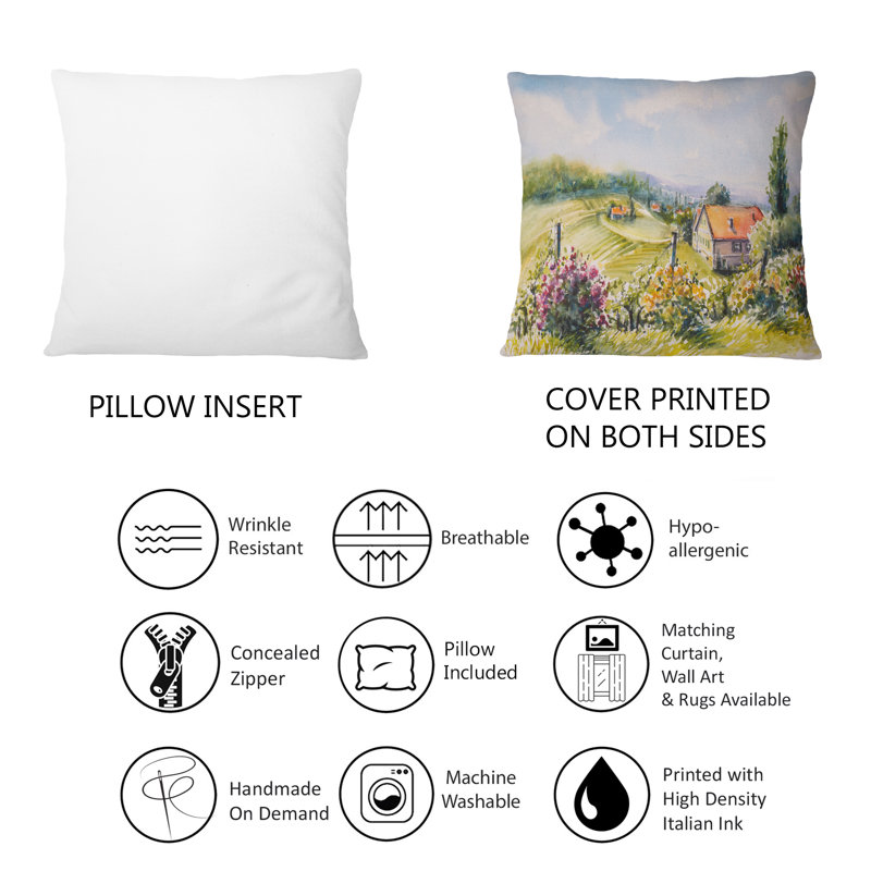 Coussin Little House In The Green Countryside - 1 Country