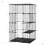 3-Tier Wire Cat Cage, Large Kennels Playpen With 3 Platforms