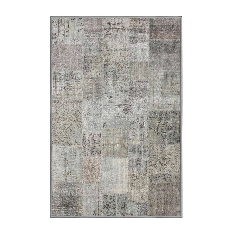 Tapis zone gris clair contemporaine, Rectangle 2 pi x 5 pi