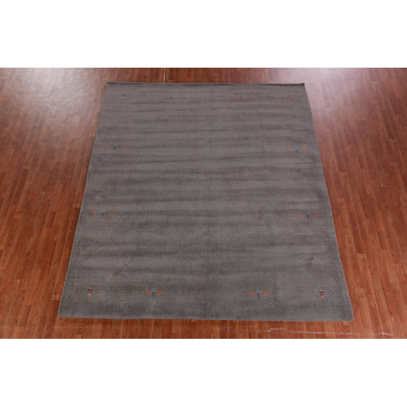 Gray Wool Gabbeh Style Indian Area Rug 9x10