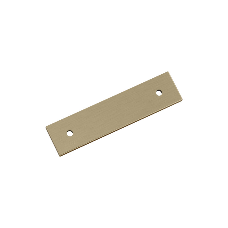 Ladera 3 inch (76mm) Center-to-Center Rectangle Golden Champagne Cabinet Pull Backplate, 3 inch (76mm) Center-to-Center