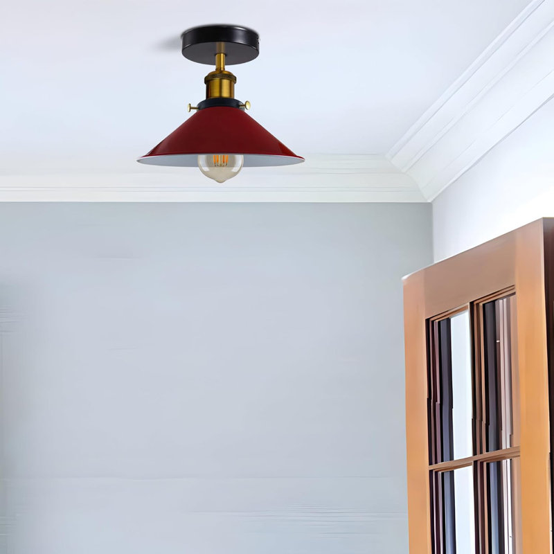 Denzel Semi Flush Mount, Red