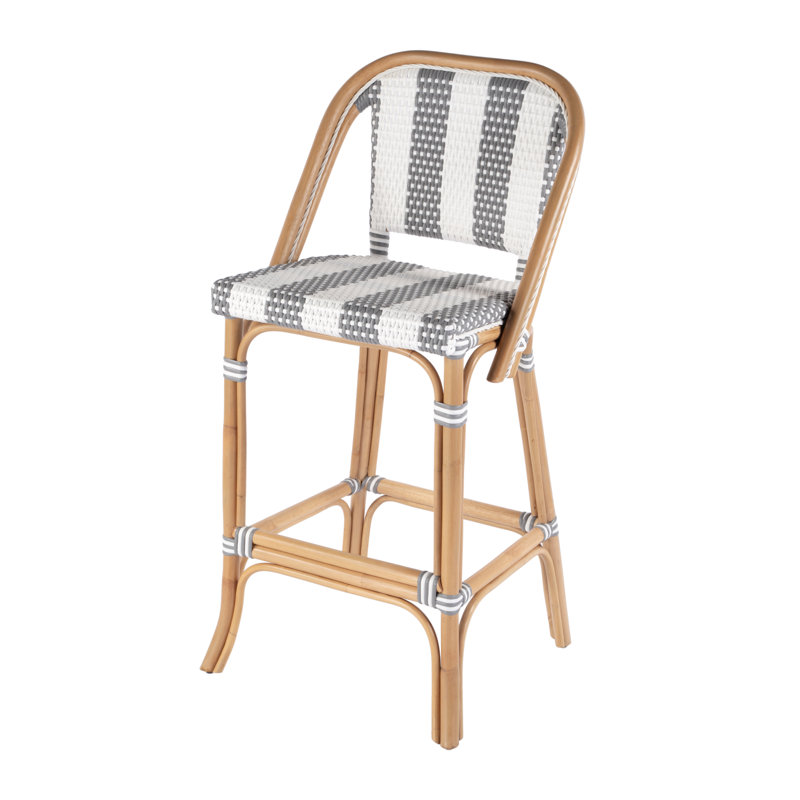 28" Bar Stool, Gray/White