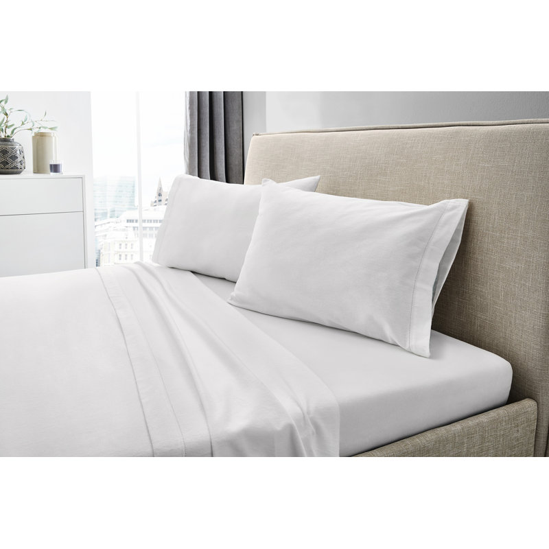 Flannel Sheet Set, White, Twin