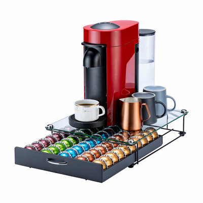 Vertuo Pod Holder Coffee Pod Organizer For Nespresso Pod Storage Glass Top(50 Pods Capacity) -  BOJUNTAN, sjlB0B1H7CBFV