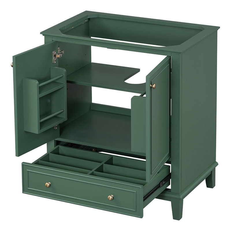 Armoire de salle de bain multifonctionnelle avec portes et tiroir