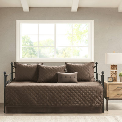 Collection de literie pour lit de jour - brun, faux suède, thème rustique