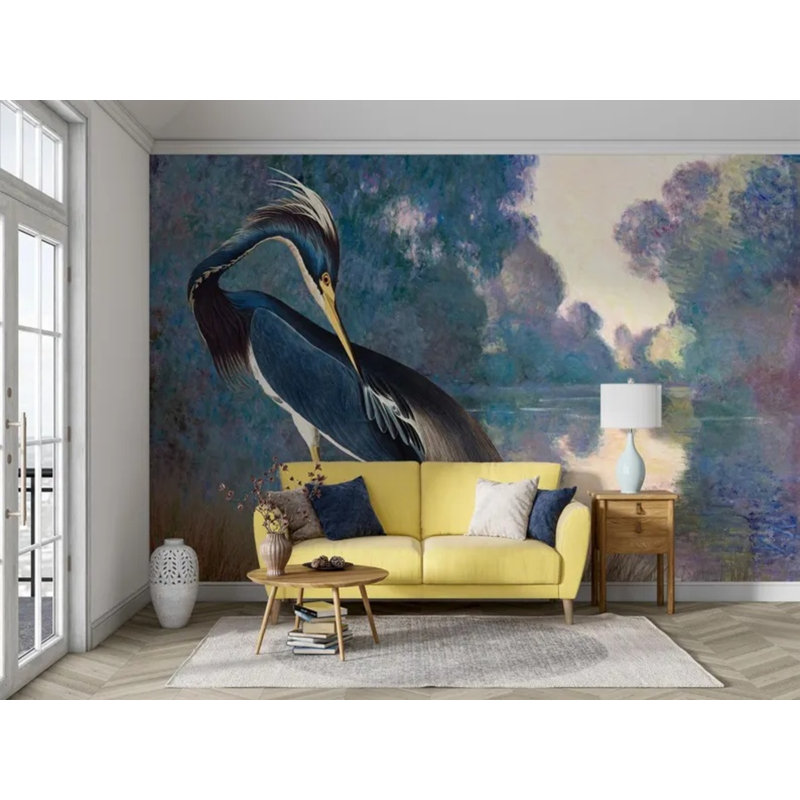 Murale paysage du lac Blue Heron, L 108 po x l 192 po