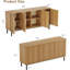 Buffet autoportant en bois avec portes cannelées et rangement réglable-1842309783
