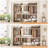 59"-103.2"L Shaped/C Shaped Metal Pipe Clothing Rack,Garment Rack With 3 Wood Shelves,Organizer Rack Wall Mounted-1961405364
