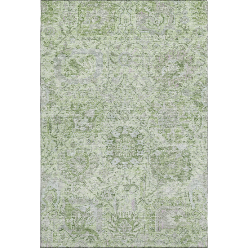 Tapis damassé de qualité supérieure lavable à la machine Wayne AMF1102, Rectangle 5 pi x 7 pi 6 po