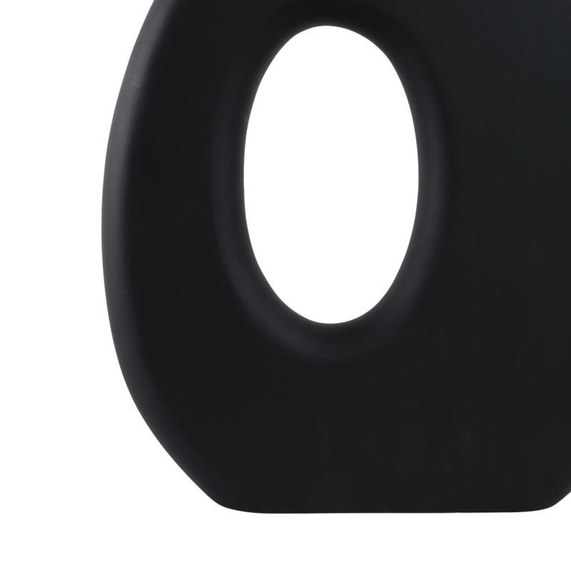 Vase de table décoratif en bois de manguier pour décoration intérieure, Noir, H 18 po x l 14 po