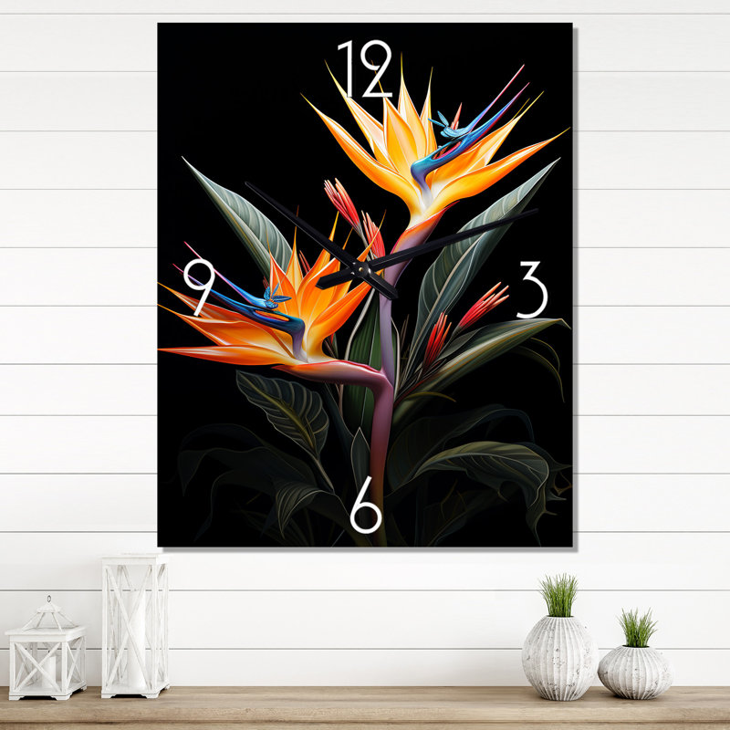 Savione - Horloge murale florale surdimensionnée, Grand