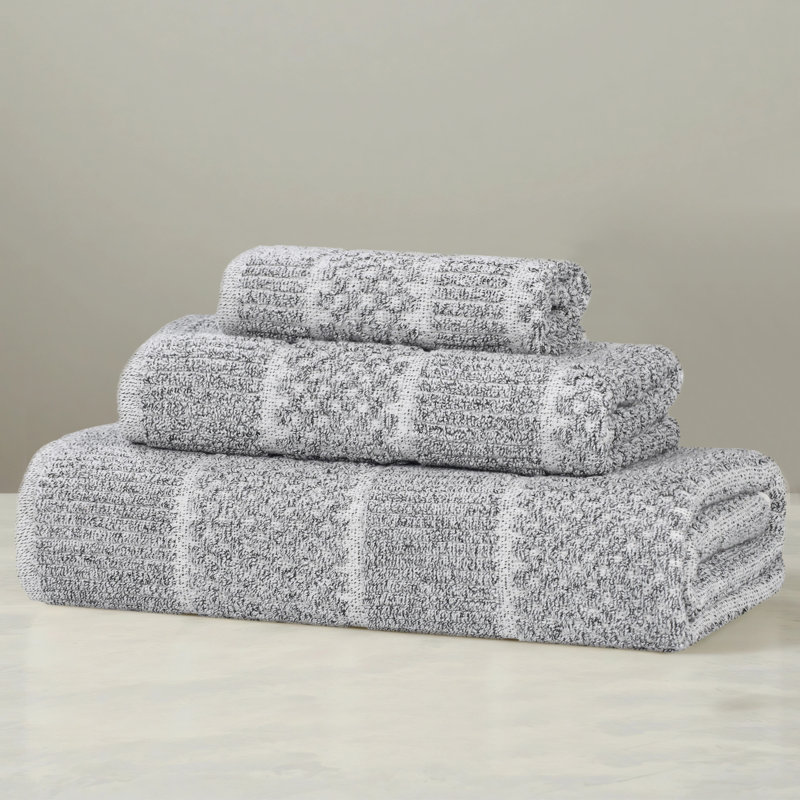 Ensemble de serviettes 3 pièces Annalotta, Gris anthracite
