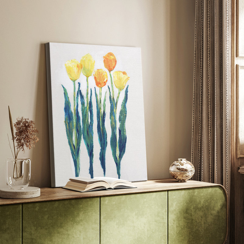 Tulipes en rang II - galerie sur mesure Cavas, H 48 po x l 32 po