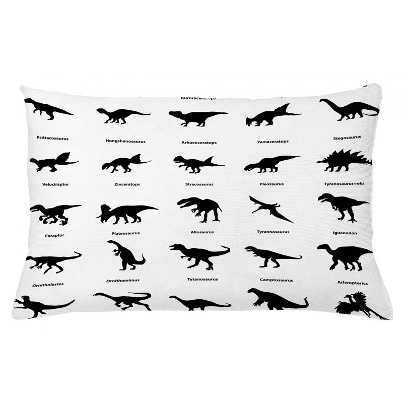 Housse de coussin décoratif d’intérieur/d’extérieur dinosaure, 16 po x 26 po