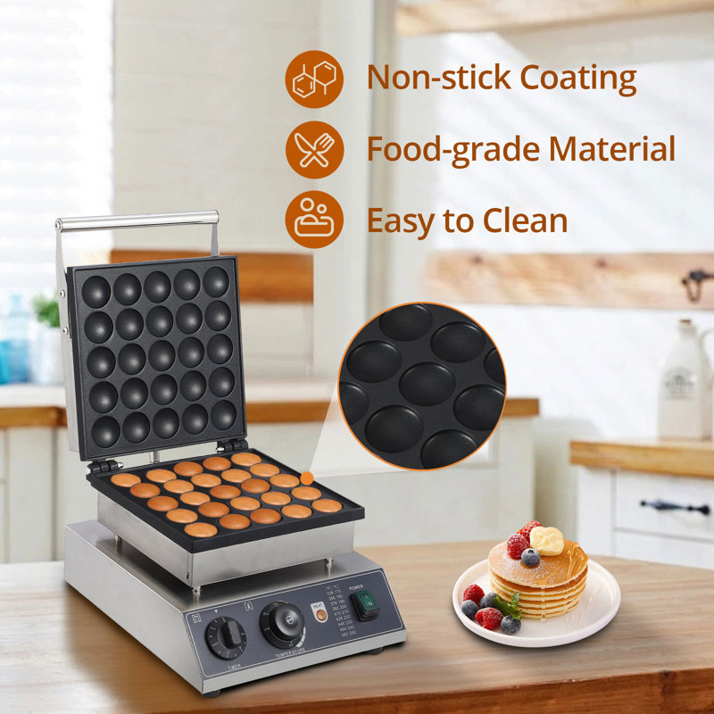 Mini machine à crêpes et muffins électrique avec surface antiadhésive et minuterie