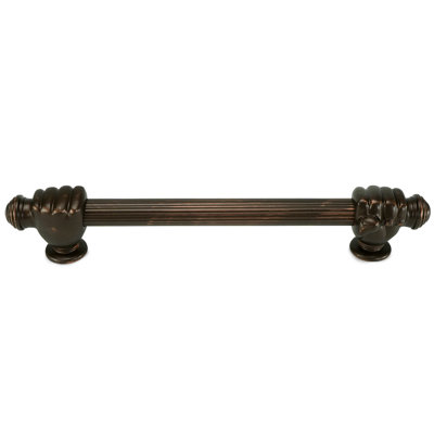 Carpe Diem Fist large fist appliance/long 12 inch center to center pull; 3/4 inch reeded bar in finish Oil Rub Bronze